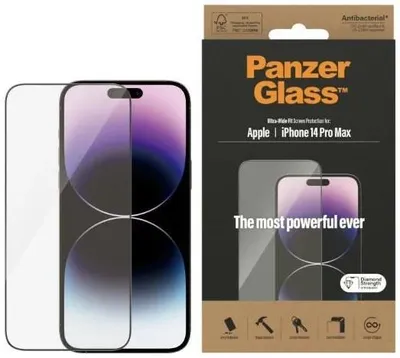 Obrázok produktu pre PanzerGlass ® Screen Protector iPhone 14 Pro Max | Ultra-Wide Fit, Apple, Apple - iPhone 14 Pro Max, Suché aplikovanie, Odolné proti poškriabaniu, Odolný proti nárazom, Priehľadná, 1 kusov