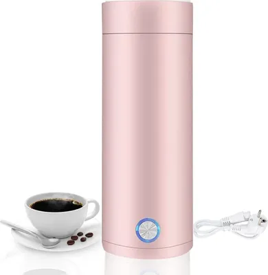Productafbeelding van Draagbare waterkoker – 5 minuten snel koken, 400 ml heetwaterboiler. Elektrische, roestvrijstalen reiswaterkoker, veilig in gebruik, voor het bereiden van thee, koffie en babyvoeding