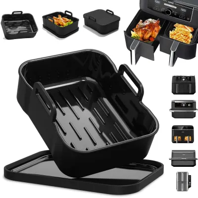 Airfryer Silikonform mit Deckel, 21 cm, BPA-frei, spülmaschinengeeignet