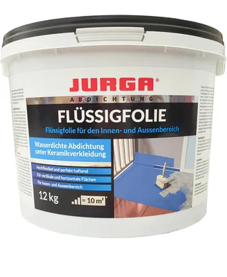 Produktbild von Jurga Flüssigfolie Bad & Dusche 12 kg - Dichtfolie Außenbereich & Innen, Abdichtung Badezimmer, Lösemittelfrei, Abdichtfolie Wasserdicht Blau