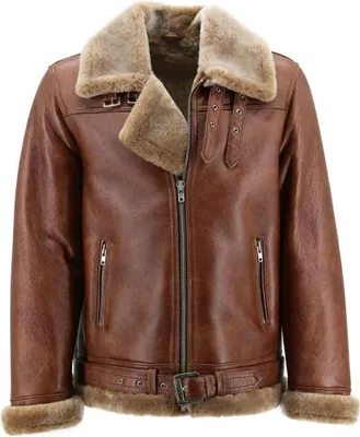 Produktbild von Lammfelljacke - JAMES - Größe: M | Farbe: Kastanie/Cappuccino