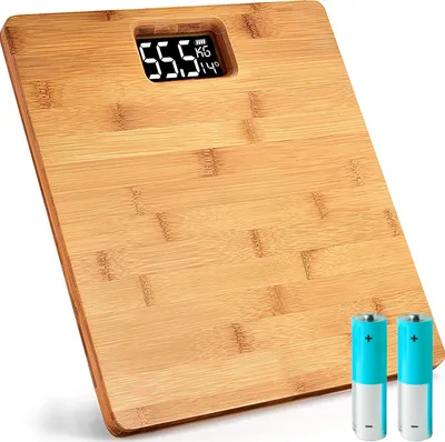 Immagine prodotto di Bilancia Digitale da Bagno in Bambù Antiscivolo 180 kg Professionale