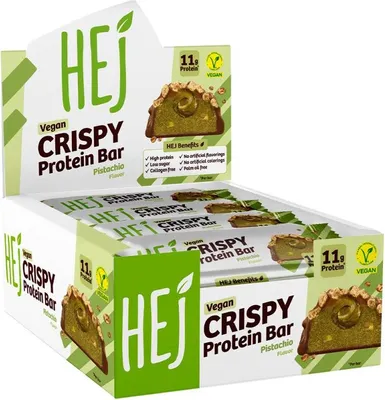 Produktbild von HEJ Natural HEJ Crispy Vegan Protein Bar (12x45g) Pistachio - Riegel - Protein-Riegel