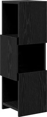 Produktbild von Möbel Eckschrank/Highboard - elegante Design - Mehrzweckschrank - Schwarz Eichen-Optik 25,5x25x80cm Holzwerkstoff - Kommoden CLORIS3382666