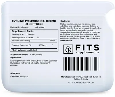 Immagine prodotto di Olio di enotera 1000 mg, 90 capsule molli