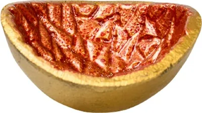 Produktbild von Räucherschale Metall Gold/Rot, Ø aussen 7 cm