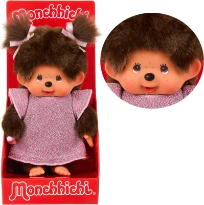 Obrázek produktu pro Monchhichi - Dívka v růžových třpytivých šatech (20 cm)