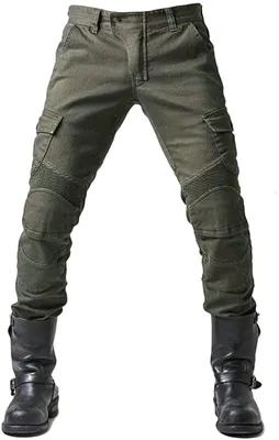Productafbeelding van Motorbroek Heren - Ademend/Slijtvast Polyamid - 2 Paar Beschermers - Afneembare Pads - Wasmachinebestendig - Hoogwaardig Denim - Motorjeans