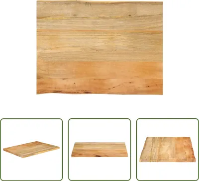 Produktbild von The Living Store Tischplatte mit Baumkante 70x60x2,5 cm Massivholz Mango