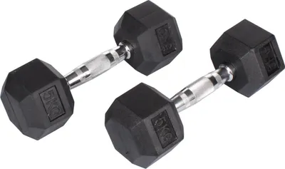 Zdjęcie produktu dla Hantla gumowa Merco Hex 1 para o wadze 5 kg
