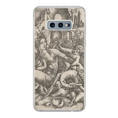 Produktbild von MuchoWow® Handyhülle Schutzhülle Hülle für Samsung Galaxy S10e Leda und der Schwan mit ihren vier Kindern - Gemälde von Meister IB mit dem Vogel Silikon Softcase Handy Hülle - Handy