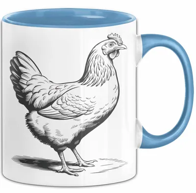 Produktbild von Huhn Tier Bauer Tasse Becher Geschenk Lustige Geschenkidee Spruch (Blau)