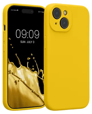 Produktbild von kwmobile Hülle kompatibel mit Apple iPhone 15 - Hülle Silikon gummiert - Handyhülle - Handy Case in Strahlend Gelb