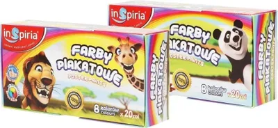 Zdjęcie produktu dla Farby plakatowe 8 kolorów 20ml
