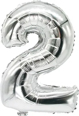 Produktbild von Papstar Folienluftballon Zahlenluftballon 2 silber metallic 35cm
