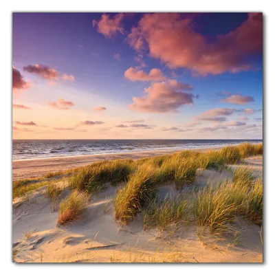 Produktbild von Wallario selbstklebende Möbelfolie/ Tischdecke für Innen und Außen, Größe: 90 x 90 cm - Abendspaziergang am Strand - Sonnenuntergang über dem Meer