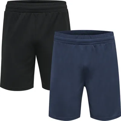 Produktbild von hummel hmlTE TOPAZ 2-PACK SHORTS - BLACK/INSIGINA BLUE - S