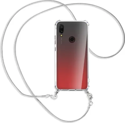 Produktbild von Handykette Backcover-Schutzhülle mit Band (Metall silberfarben) für Xiaomi Redmi 7 - silberfarbene Kette Snake
