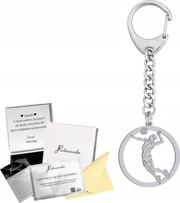 Image de Porte-clés Volleyeur ARGENT 925 Cadeau Gadget Gravure E