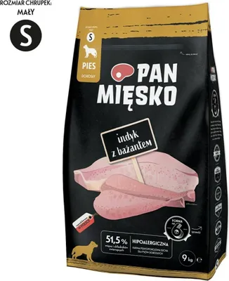 Produktbild von PAN MIĘSKO Pute mit Fasan S – Trockenfutter für Hunde – 9 kg
