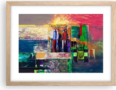 Produktbild von Gerahmtes Poster - Rahmen in heller Eiche - Abstraktion modern - 40x30 cm - Wand Bild - Wanddeko - Wandbilder - Wandposter - Bilderrahmen - Bilder - Kunstdruck - Wandbild - P2NAA40x30-3670