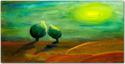 Produktbild von Coloray Bild aus Leinwand 140x70 Leinwand Dekoration - Sonne Baum