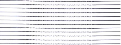 Multiple thin, parallel lines with small dots along them, arranged horizontally.