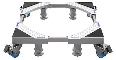 Produktbild von Waschmaschinenuntergestell Waschmaschinensockel - 45 bis 65 cm verstellbar - Bis 300 kg - Mit Rollen und Gummimatten