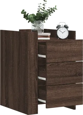 Produktbild von vidaXL Nachttisch Braun Eichen-Optik 45x50x65 cm Holzwerkstoff