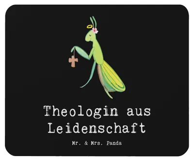 Produktbild von Mr. & Mrs. Panda Mauspad Theologin Leidenschaft - Schwarz - Geschenk, mausteppich, Mousepad, mousematte, laptop, Mouse Pad