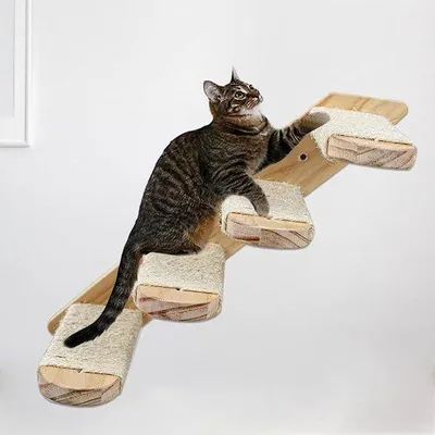 Productafbeelding van Houten kattenladder - Kittenladder - Houten klimtoestel