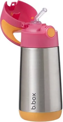 Produktbild von Thermoskanne Thermosflasche Isolierflasche Silikonstroh 350 ml Strawberry Shake BBox
