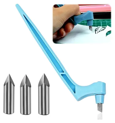Produktbild von Craft Schneidwerkzeuge, Cutter für DIY Kunstwerke, Edelstahl Bastelmesser mit 3 Ersatzklingen (15°/30°/45°) Handwerkszeug Set für Scrapbooking und Modellbau
