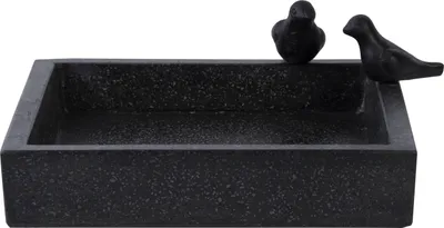 Produktbild von Vogeltränke Terrazzo Esschert’s Garden 31,7 x 31,7 x 12,4 cm quadratisch schwarz