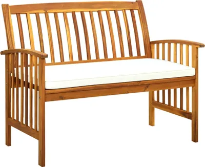 Obrázek produktu pro Zahradní lavice s poduškou 119 cm masivní akáciové dřevo