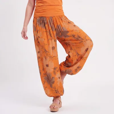 Produktbild von Sommerhose Damen Haremshose elastischer Bund leichte Hippie Pumphose Gr. 36-48