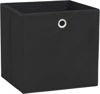 Produktbild von Faltbare Aufbewahrungsboxen aus Vliesstoff im 4er-Set, 32 x 32 x 32 cm, Schwarz, für Kleiderschrank und Regal