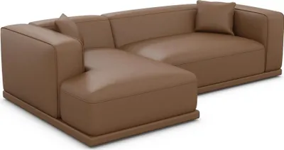 Produktbild von Echtleder L-Form Sofa Diora Braun Links