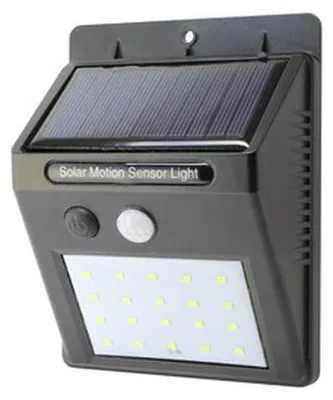 LED-Solarleuchte 4 W mit Sensor, schwarz, für Garten & Terrasse