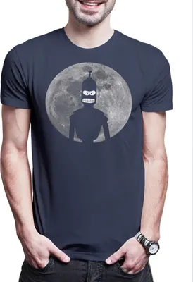 Produktbild von Urban Backwoods Robot Moon II, Herren T-Shirt, Farbe: Navy, Größe: 3XL