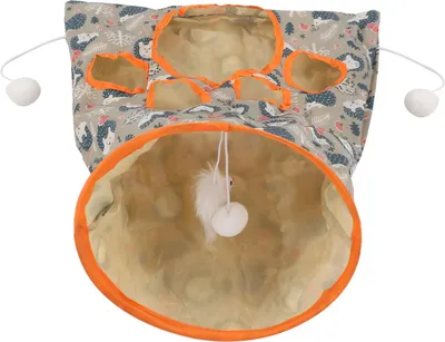 Produktbild von Cat -Tunnelspielzeug zusammenklappbar 3 Schichten Papierring Haustier mit Plüschkugel und Klappmaus für PETSBLUE HEGHHOG