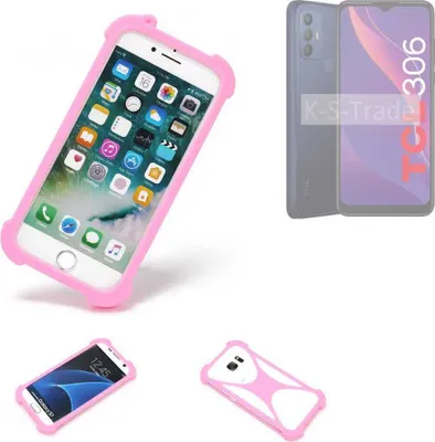 Produktbild von K-S-Trade Handy Hülle kompatibel mit TCL 306 Schutz Hülle Bumper Silikon Schutz Hülle Cover Case Silikoncase Silikonbumper TPU Softcase Smartphone,