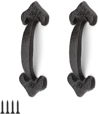Immagine prodotto di Maniglie per porte scorrevoli, in ghisa, 2 pezzi, 17 cm, color marrone scuro, per mobili