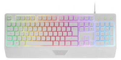 Zdjęcie produktu dla Mars Gaming MK124, Pełnowymiarowy (100%), Przewodowa, USB, Membranowa, RGB LED, Biały