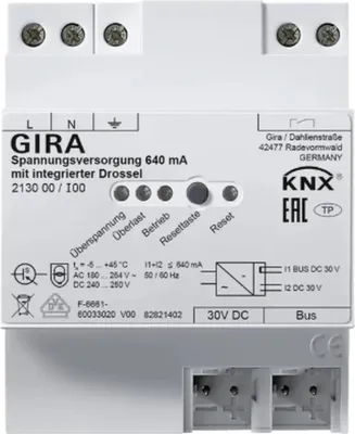 Produktbild von GIRA Spannungsversorgung 640 mA Drossel KNXREG 213000
