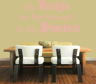 Produktbild von Wandtattoo - Wandaufkleber - Wandtattoo "Die Königin der Kochrezepte" - 112cm x 58cm hellrosa - Dekoration Küche Wohnzimmer Wand