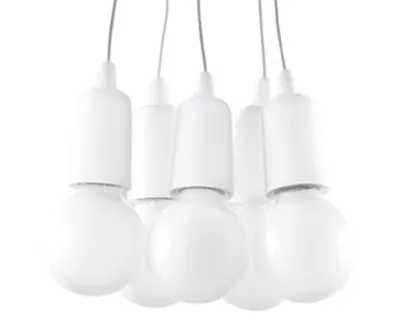 Obrázek produktu pro Závěsné svítidlo DIEGO 5 bílé 5xE27 15W PVC 90x25x25cm Sollux Lighting
