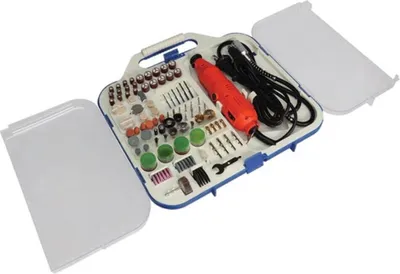 Produktbild von Velleman Multifunktionale Präzisionsbohrmaschine, mit Zubehör, 162-teilig, zum Schneiden, Bohren,