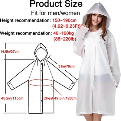 Produktbild von Regenponcho, Regenponcho Einweg, 2 Stš¹ck Uni Wiederverwendbar Transparent Regenmantel PEVA Tragbarer Wasserdicht Regencape Atmungsaktiv Regenjacke fš¹r Reisen, Wandern, Radfahren & Camping