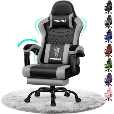 Image de Aiibot Gaming Chair Chaise de bureau Ergonomique Chaise de bureau 150 kg Chaise pivotante avec soutien lombaire, Gaming Fauteuil 90°-165° et fonction bascule